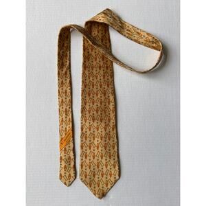 Valentino vintage Silk Tie made in Italy geometric gold orange brown